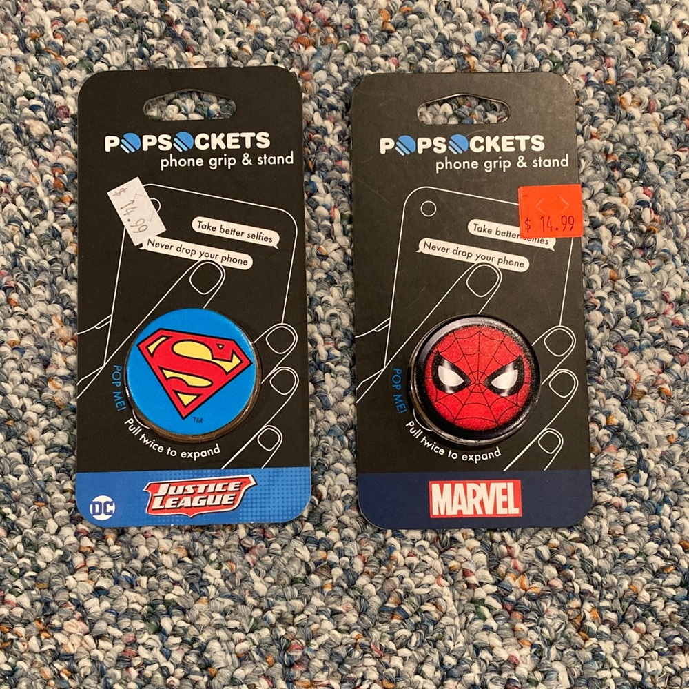 Marvel Spider-Man & Superman PopSocket Phone Grip & Stand